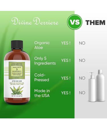 Divine Derriere Aloe Vera Gel - Soothing After Sun Care for Sunburn Relief - Made in USA (8 oz) - Buy Online on SooperMarket.com