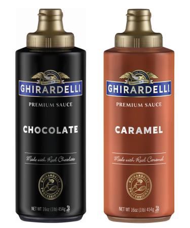 Ghirardelli Chocolate (16oz) & Caramel (17oz) Sauces in Squeeze Bottles