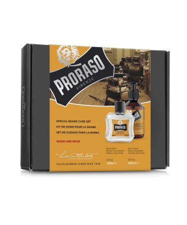 Proraso Beard Care Duo Kit - Best Beard Balm & Wash for New/Short Beards | Wood & Spice Scent - Buy Online on SooperMarket.com