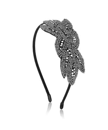 WLLHYF 1920s Black Crystal Rhinestone Headband for Women - Vintage Flapper Hair Accessory for Girls Costume Party - Grey - Buy Online on SooperMarket.com