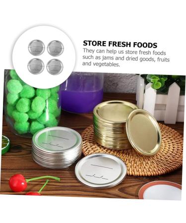 POPETPOP 90 Pcs Mason Jar Lids Soda Can Lids Sprouting Lids for Mason Jars Lids Regular Mouth Glass Coffee Carafe Canning Jar Lids Wide Mouth Mason Jar Metal Lids Tinplate Heart-shaped Ring Silverx3pcs 8.6X8.6X0.2CMx3pcs - Buy Online on SooperMarket.com