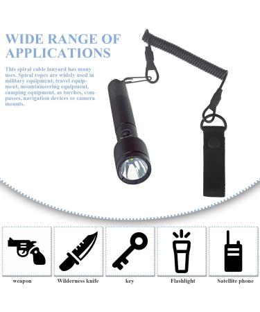 ZDNT 2 PCs Black Spiral Key Rings | Paracord Tactical Lanyard for Fishing Hiking Hunting & Mountaineering - Buy Online on SooperMarket.com