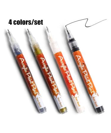 1/4pcs Nail Art Painting Pen Set - Quick Dry Acrylic Graffiti Pens for DIY Nail Beauty - 1mm Tip for Acrylic Natural & Gel Nails (4 Colors) - Buy Online on SooperMarket.com