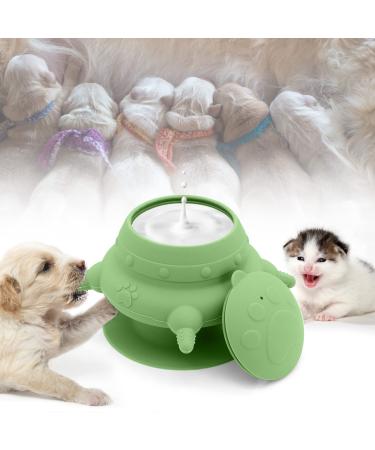 MoYouno Newborn Pet Feeder 4 Teats Puppy Bottles for Nursing Puppy Milk Feeder Nursing Silicone Milk Bowl 150 ML for Kitten Squirrels and Other Newborn Pets (green)