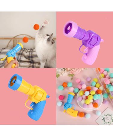LPMXYW 35pcs Cat Ball Gun Interactive Toy Plush Ball Shooting Gun for Cats Cat Toy Launcher Launcher Cat Colorful Plush Toy Balls for Funny Cat Toys Indoor Kitten for Training Playing Pet Supplies - Buy Online on SooperMarket.com