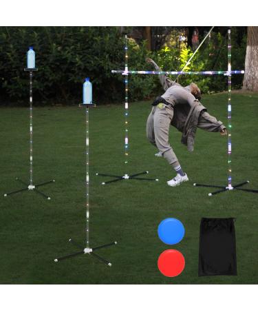 Outdoor Games Yard Games for Adult Family Kids, 2 in 1 Limbo Games with Led Light, Perfect for Camping, Beach, Lawn
