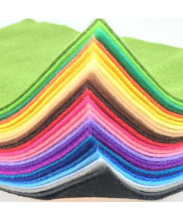 Flic-Flac 28pcs 12x8 inches 1.4mm Thick Soft Felt Fabric Sheet Assorted Colors DIY Craft Sewing Squares Pack - Buy Online on SooperMarket.com