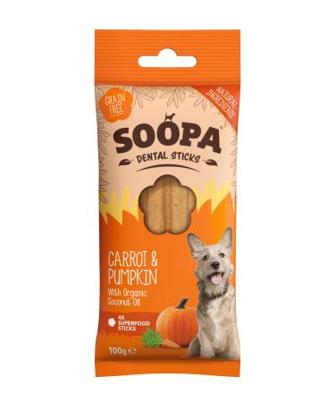 Soopa Pumpkin and Carrot Dental Sticks Dog Treat 100 g