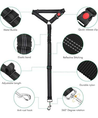 elloLife Dog Seat Belts for Car 2-in-1 Headrest Restraint Puppy Safety Adjustable Dog Car Seatbelts and Strong Leash Leads Accessories for Dogs Cats Pets Black 1 PACKS BLACK - Buy Online on SooperMarket.com