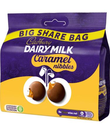 Cadbury Dairy Milk Caramel Nibbles Chocolate Bag 186 g (Bulk Box of 10)