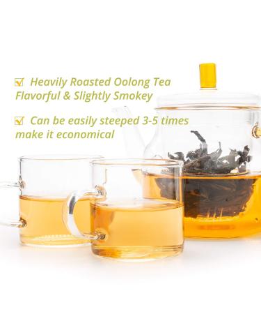 Oriarm Da Hong Pao Roasted Oolong Tea Loose Leaf - 225g (8oz) - High Mountain Wu Long from Fujian Wuyi Rock Tea - Ziplock Resealable Bag - Authentic Chinese Dahongpao Big Red Robe - 8 Ounce Pack - Buy Online on SooperMarket.com