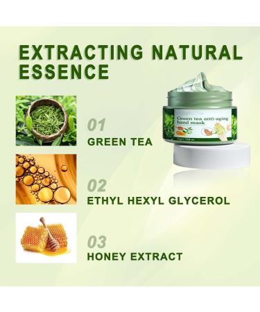 Green Tea Anti-Wrinkle Hand Mask - Hydrating Peel Off Wax for All Skin Types | Nourish & Repair Calluses - Buy Online on SooperMarket.com