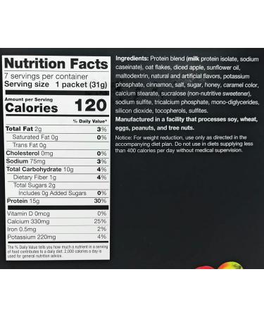 Proti King High Protein Oatmeal for Weight Loss - 7 Servings per box - 15g Protein - 120 Calories (Apple Cinnamon 7 servings) - Buy Online on SooperMarket.com