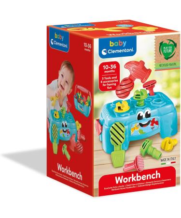 Clementoni 17042 Baby Workbench | Eco-Friendly Development Toys for Toddlers | Motor Skills Tool Box with Hammer & Screwdrivers | Ages 10 Months+ - Buy Online on SooperMarket.com