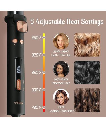 WeChip Rotating Curling Iron Automatic Hair Curler 1 1/4 Inch Ionic Self Curling Iron with Long Barrel Curling Wand for Waves with Extra Long Nano Titanium Barrel - Buy Online on SooperMarket.com
