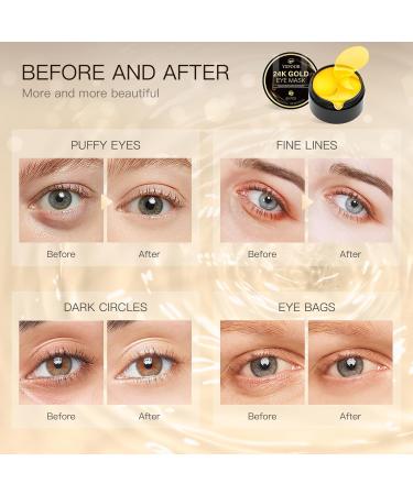 Under Eye Patches - 24K Gold 60PCS | Reduce Dark Circles Puffiness & Fine Lines | Collagen Skin Care - Buy Online on SooperMarket.com