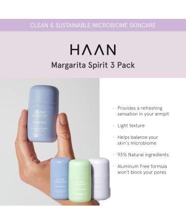 Pack of 3 HAAN Natural Deodorants for Women and Men | Margarita Spirit Morning Glory Purifying Verbena Fragrance with 24 Hour Odor Protection | Vegan Deodorant Balance Your Skin's | 4 Fl. Oz. Each - Buy Online on SooperMarket.com