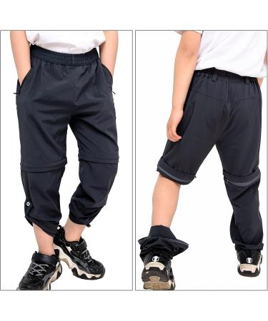 Feoya Children's Outdoor Hiking Pants - Zip Off & Removable Shorts Quick-Drying Trekking Pants for Unisex Youth & Girls - 150 Gray - Buy Online on SooperMarket.com