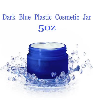 5 oz Blue Plastic Cosmetic Jars with Lids - Set of 12 Refillable Containers for Creams, Lotions, Makeup, Bath Salt, Ointments, and Body Butter - Buy Online on SooperMarket.com
