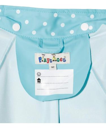 Playshoes Unisex Kid's Raincoat 140 Turquoise Dots | Wind and Waterproof Rainwear - Buy Online on SooperMarket.com