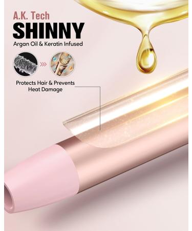 4-in-1 Interchangeable Automatic Rotating Curling Iron & Thermal Brush Set - Pink | Instant Heat 410 F for Effortless Curls - Buy Online on SooperMarket.com