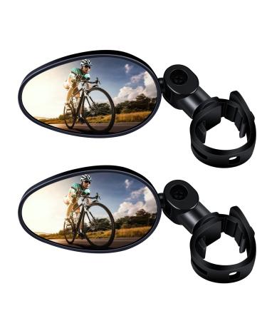 Tao pipe 2 pieces bike mirror 360 rotatable foldable foldable bicycle backing mirror HD bike rear-view mirror wide-angle bitch-resistant rear view mirror suitable for bicycles and electric bicycles