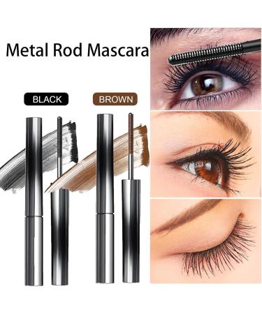 Olivia Blaire Iron Wand Mascara Vervaci Iron Rod Mascara Nour Iron Wand Mascara Waterproof Metal Rod Metal Wand Mascara Bristle Less Metal Mascara Curling Eyelash Metal Mascara (2*Brown) - Buy Online on SooperMarket.com