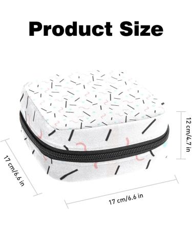 Memphis Line Pattern Sanitary Napkin Storage Bag | Portable Period Bag for Women & Teens - Multi-colored | 1Pcs - Buy Online on SooperMarket.com