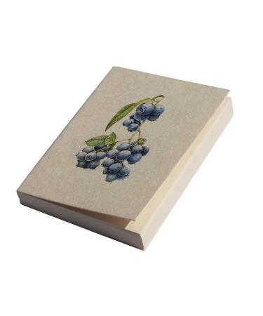 DeKulture Handmade Vintage Blueberry Botanical Illustration Artwork Pocket Diary Masterpiece Acid Free Paper Flat Open Soft Cover Ideal for Roadtrip & Vacation Notes- 100 Pages 125 GSM Set of 2