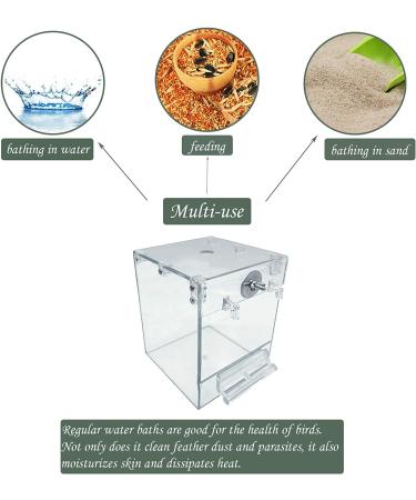 PINVNBY Acrylic Parrot Bath Box - No-Leakage Bathtub for Cage - Hanging Tube Shower Box - Water Injector Balls - Toys for Small Pet Birds - Transparent (6 Pcs) - Buy Online on SooperMarket.com