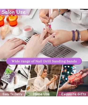100Pcs 240 Grit Sanding Bands for Nail Drill - Extra Fine Zebra Nail Sanding Bands Set for Manicures & Pedicures - Buy Online on SooperMarket.com