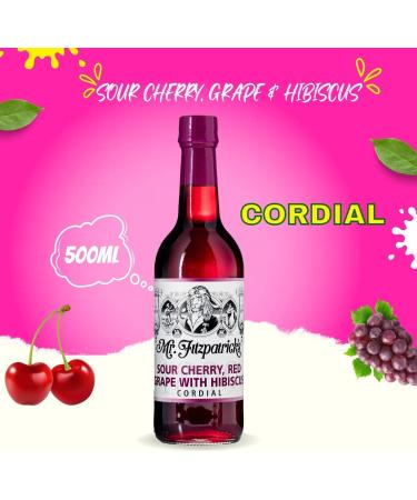 Mr Fitzpatricks Cordial Pick N Mix - Choose From Bottle with 12 Flavours - Sarsaparilla Strawberry & Kiwi Sour Cherry Grape & Hibiscus Blackcurrant & Liquorice and Many more - Pack of 2 x 500ml 500 ml (Pack of 2) - Buy Online on SooperMarket.com