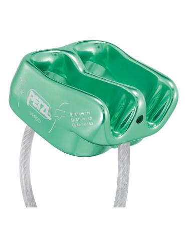 Petzl Verso Belay Device - Compact, Lightweight Belay Device, for One or Two Rope Strands While Climbing or Rappelling Green