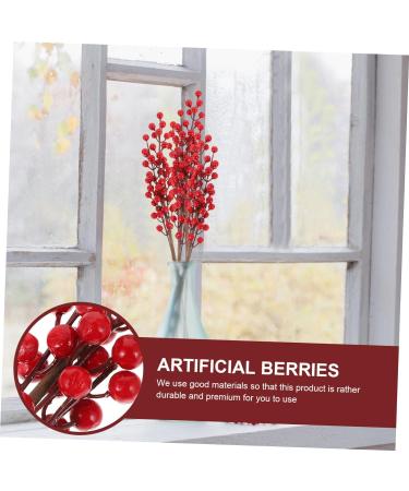 HOMSFOU 8 Pcs Christmas Red Fruit Christmas Wreath Stems Berries for Christmas Tree Photography Props Christmas Tree Berry Decoration Floral Red Berry Acacia Beans Foam High Simulation Redx2pcs 50X6cmx2pcs - Buy Online on SooperMarket.com