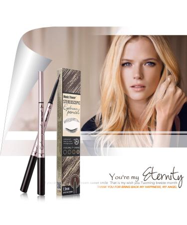 Vtrem Double-Headed Eyebrow Pencil - Waterproof Smudge-Proof Long-Lasting Fine Carving Eyebrow Pen (2# Light Coffee) - Perfect for Natural Eyebrows | International Shipping - Buy Online on SooperMarket.com