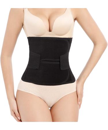 OKPOW Postpartum Belly Wrap High Elastic Postpartum Support Belly Belt Body Shaper Postpartum Belt for Women and Maternity After Birth Black Medium