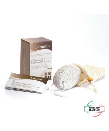 Larminly Kit Pumice Stone for Feet - Natural Callus Remover Pedicure Set with Sisal Soap Bag - Buy Online on SooperMarket.com