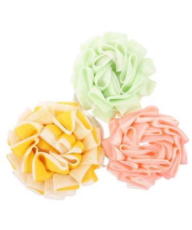 OSALADI 3pcs Bath Flower Body Scrubber for Men Shower Sponges for Women Sponges for Cleaning Shower Puff Bathroom Shower Loofah Bathing Sponges Scrubber Loofah for Men Bathing Accessories