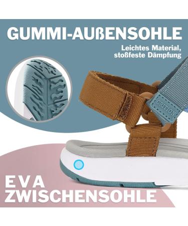 Women's Hiking Sandals - Summer Trekking Sport Water Shoes Adjustable Velcro Flat Peeptoe Multi-Way in Pink & Blue (39 EU) - Buy Online on SooperMarket.com