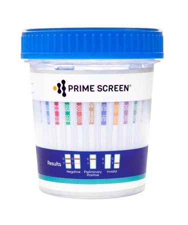 Prime Screen - 14 Panel Instant Drug Test Cup Testing 14 Drugs (BUP THC OPI 2000 AMP BAR BZO COC MET MDMA MTD OXY PCP PPX TCA) TDOA-1144A3 (1 Tests)