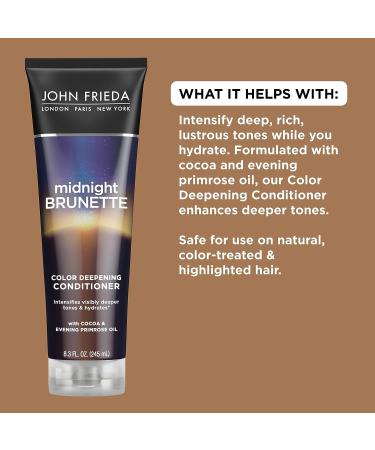 John Frieda Midnight Brunette Visibly Deeper Color Deepening Conditioner  8.3 Ounce  with Evening Primrose Oil  Infused with Cocoa CONDITIONER 1 - Buy Online on SooperMarket.com