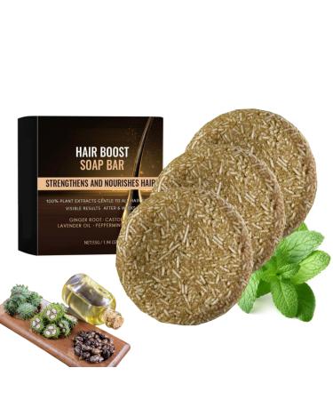 Anti Gray Hair Shampoo Men Gray Hair Reverse Bar Shampoos Reverse Gray Hair Reverse Bar Castor Oil for Gray Hair Coverage Hair Darkening Grey Reducing (3pc)