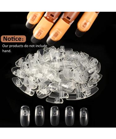 300-Piece Clear False Nail Tips Set for DIY Manicure Training | Removable Fake Nails Display for Practice and Training - Buy Online on SooperMarket.com