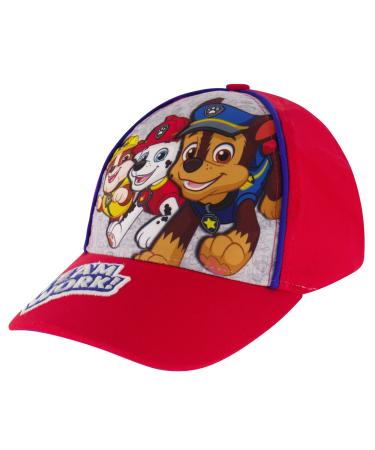 Nickelodeon boys Nickelodeon Toddler Hat for Boys Ages 2-7, Paw Patrol Kids Baseball Cap 4-7 Years Red