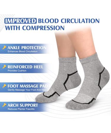 yueG Copper Compression Socks | Arch Ankle Support for Athletic Running & Medical Cycling - 5 Pairs (Gray, S-M) - Buy Online on SooperMarket.com