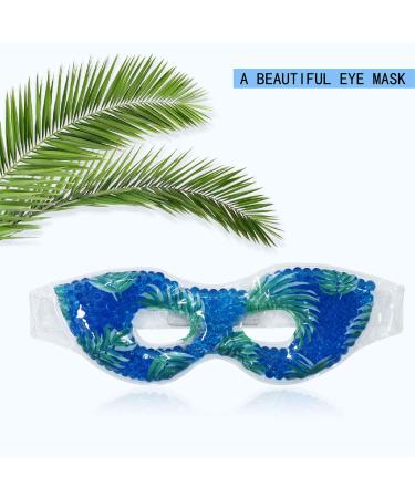 Reusable Gel Eye Mask for Puffiness & Dark Circles - Cooling Eye Ice Pack for Dry Eyes, Headache & Stress Relief (Leaves Design) - Buy Online on SooperMarket.com