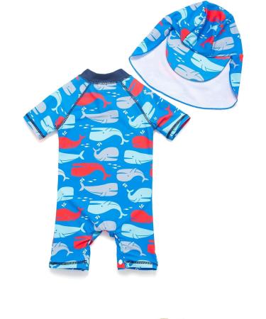 BONVERANO Baby Boys Swimsuit UPF 50+ Sun Protection | Colorful Whale Design | Size 2-3 Years - Buy Online on SooperMarket.com