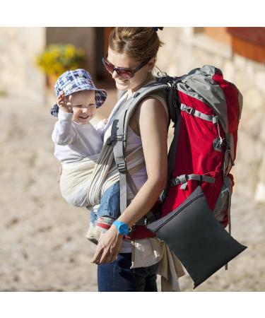 Wet Dry Bags 13x14 Inch - Waterproof Nappy Changing Bags for Babies - 2 Pack Cloth Diaper Bags for Swimming, Travel, Gym - Black/Grey - Buy Online on SooperMarket.com