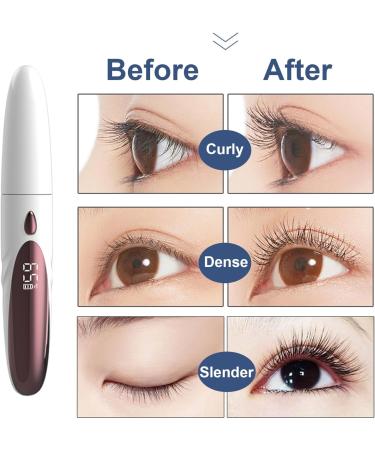 Heated Eyelash Curler Double-Sided Anti-Burn Electric Eyelash Curler 4 Temp Settings Heated Lash Curler Rechargeable Eyelash Curlers with Comb for Women Gifts White 1 Set - Buy Online on SooperMarket.com