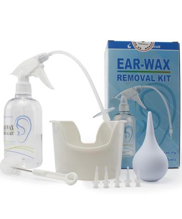 TopQuaFocus 500ml Earwax Remover Ear Cleaner Irrigation Tool Ear wax Removal Flushing System Earwax Cleaning Spray Bottles Ear Flush System for Adults & Kids (16.9oz)